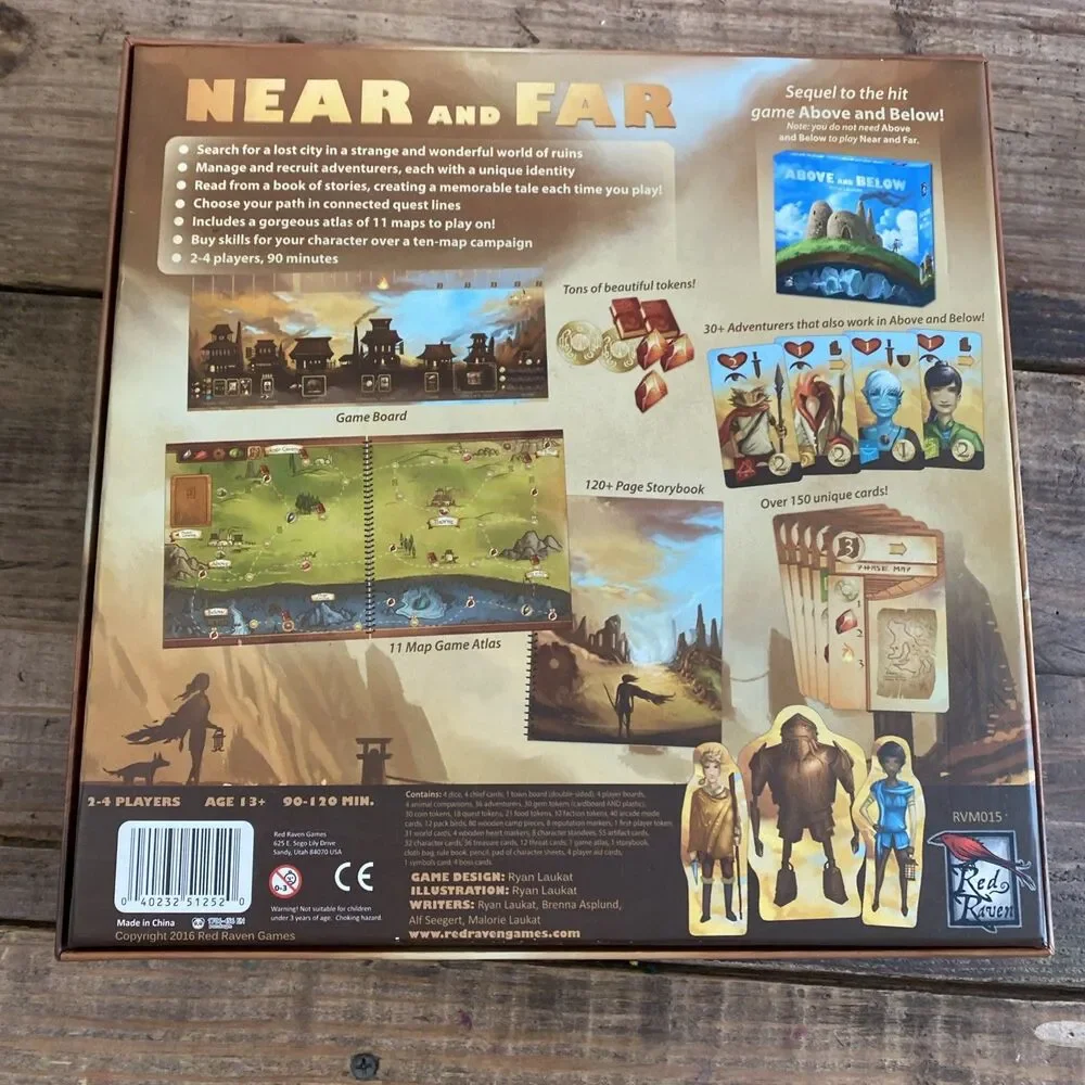 Near and Far Board Game w/ Amber Mines Expansion - Red Raven Games - Complete